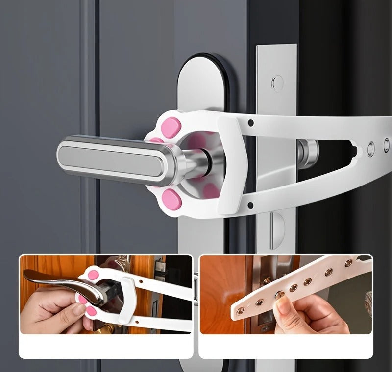 Loquet de Porte Ajustable pour Chat et Chien – Laisse la Porte Entre-ouverte - Facile à Installer