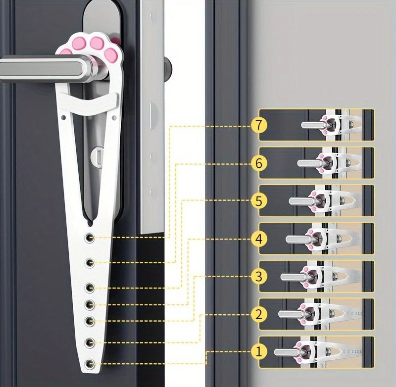 Loquet de Porte Ajustable pour Chat et Chien – Laisse la Porte Entre-ouverte - Facile à Installer